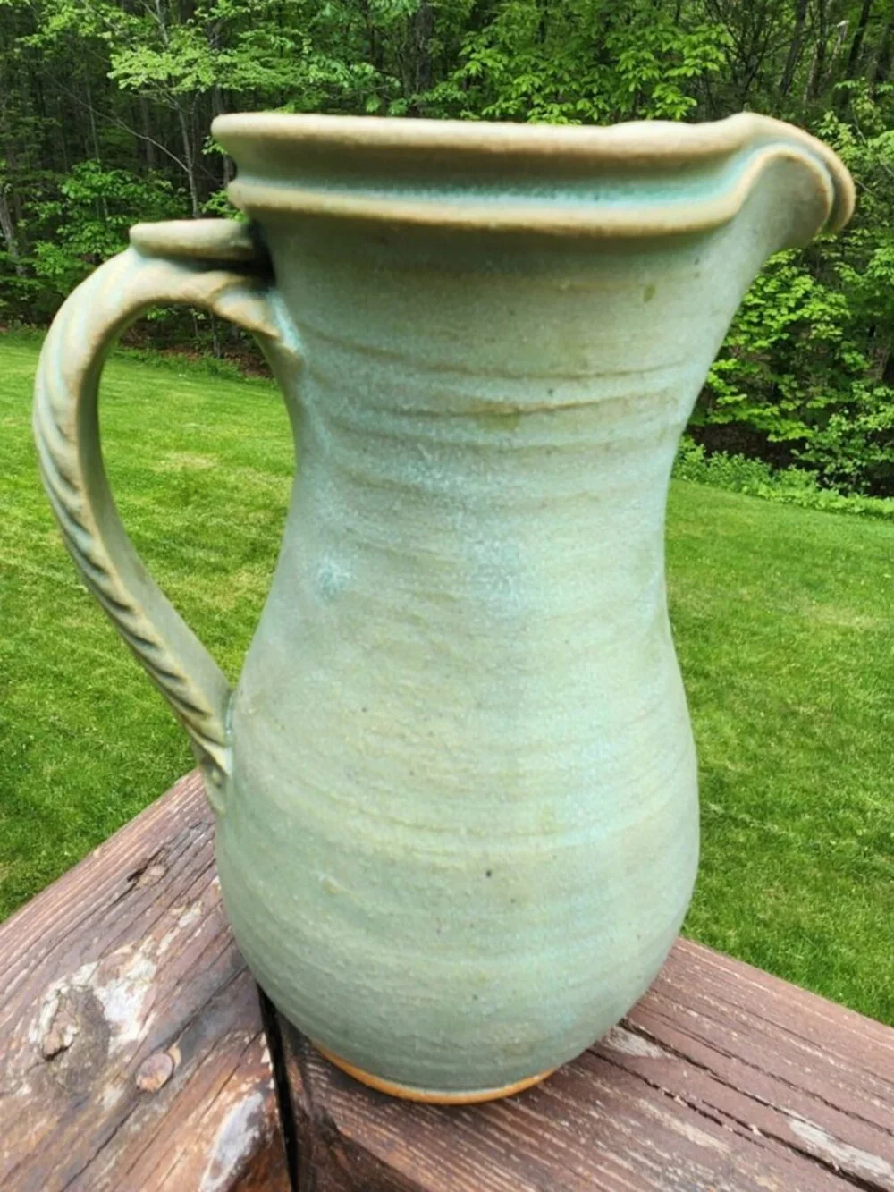 Borgh Pottery Handmade Studio Isle of Lewis Scotland Twist Handle Pitcher Blair